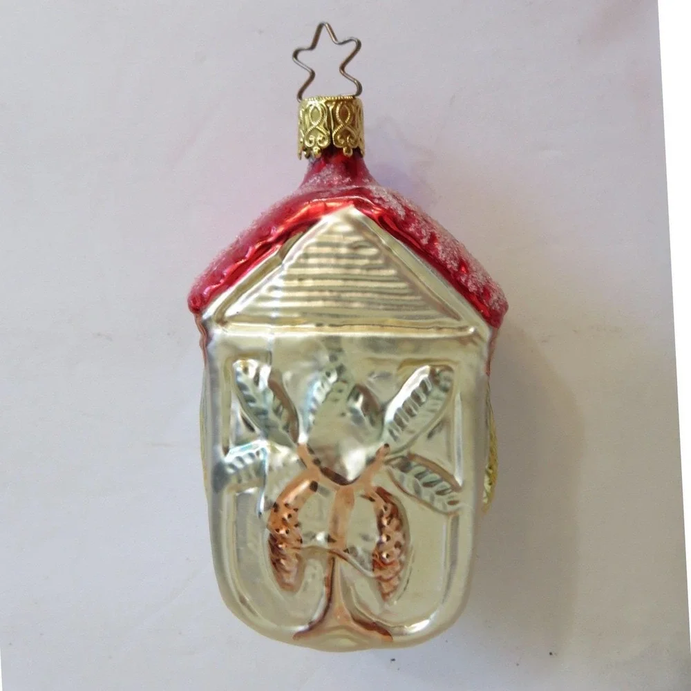 Inge Glas‎ Black Forest Cuckoo Clock Glass Christmas Ornament West Germany
